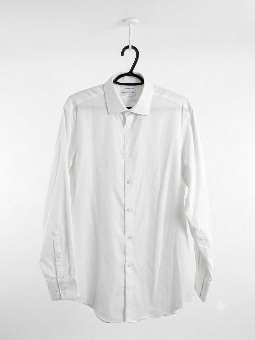 Calvin Klein Performance Non-Iron Slim Fit Dress Shirt White Large 16 32/33